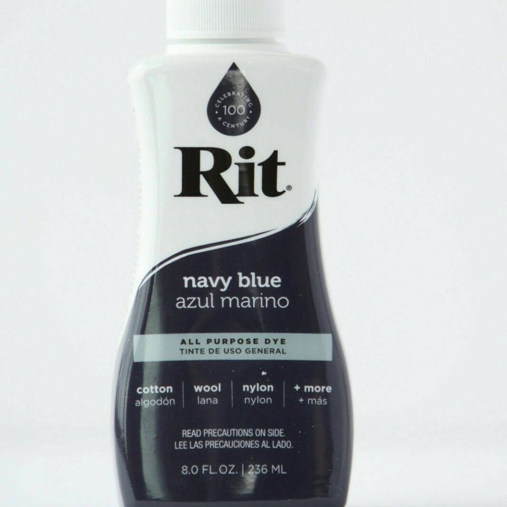 RIT NAVY BLUE COLOR FABRIC DYE 8 OUNCE BOTTLE